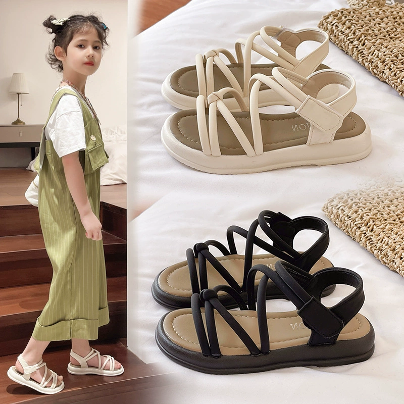 Корейская версия повседневных девочек сандалии с юбкой 2024 новая CUHK детская обувь римская пляжная обувь босоножка летом