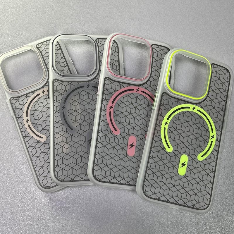 Magnetic Phone Case For Iphone 16 Pro Max With 3d Engraved Grid_voghion.com