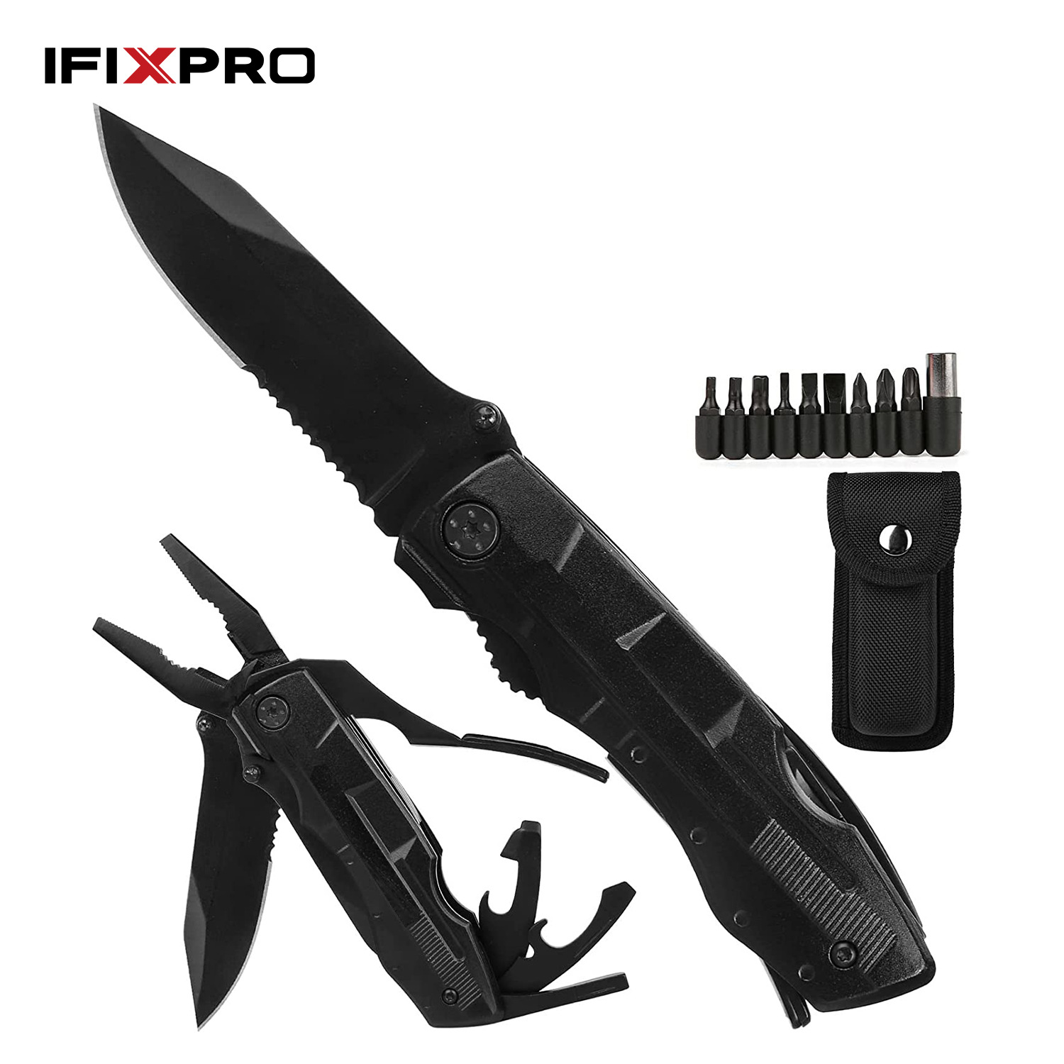 跨境热销多功能刀具户外野营折叠刀维修工具钳便携工具折叠小刀