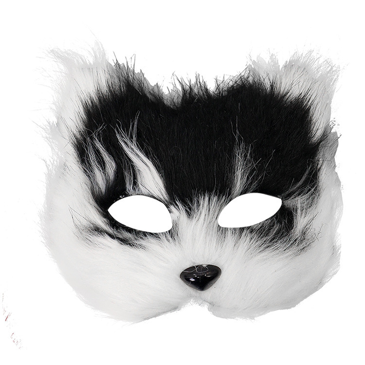 Ventas transfronterizas máscaras de zorro de pelo largo Halloween cos máscaras de cara de gato máscaras de cara de fiesta de baile