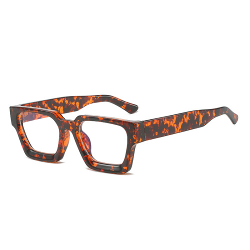 Cool square frame thick-rimmed glasses frames European and American fashion ins glasses cross-border retro trend anti-blue light flat glasses