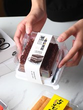 红丝绒黑森林包装盒咸奶油透明正方形乳酸菌蛋糕切块烘焙防雾盒子