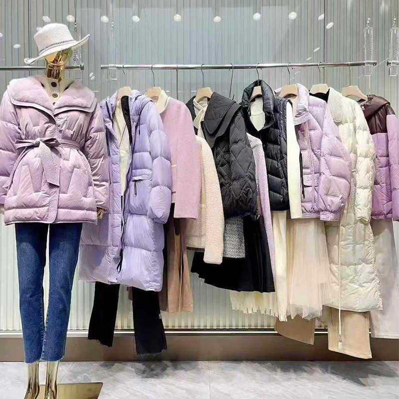杭州一线女装品牌NAWAIN纳纹专柜25冬装女装直播实体货源尾货批发