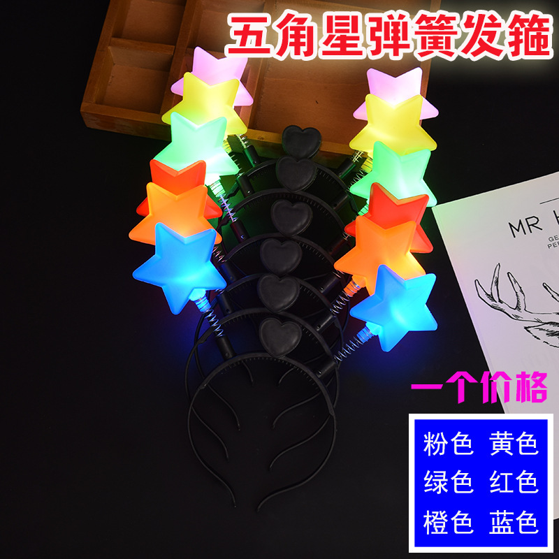 Concierto de apoyo accesorios luminosos toque de cabeza corn de ciervo corn de buey corn de cabello bandas de lámpara orejas de conejo corona al por mayor