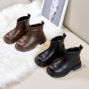 Girls' Boots 2025 Autumn and Winter New Children's Short Boots Soft Sole Fashion Girls Princess Boots Soft Sole Leather Boots