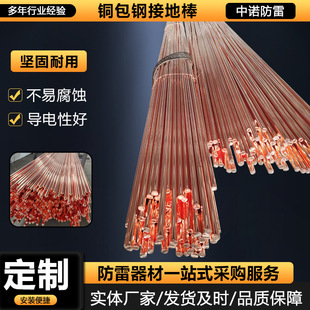 Electroplated Copper Clad Steel Grounding Rod Railway Copper Plated Lightning Protection Grounding Pole Photovoltaic Power Grounding Copper Clad Steel Grounding Rod
