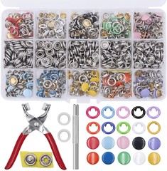 Colorful hollow solid metal buttons for infants and young children's clothes buttons five-claw buckle set five-claw buckle