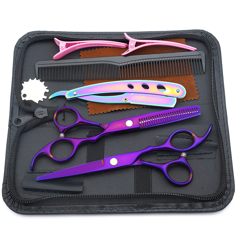 Estilista profesional, tijeras de corte de pelo, corte de pelo, corte de pelo, corte de pelo, corte de dientes fino, juego de corte de belleza con flequillo especial para peluquero