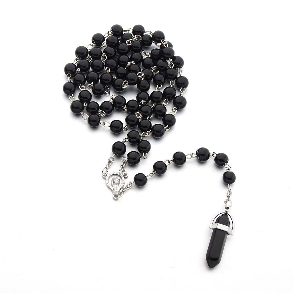 Cross-Border Best-Selling Amazon Glass Pearl Crystal Necklace Long Sweater Chain Necklace Crystal Unisex