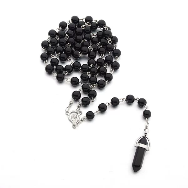 Cross-Border Best-Selling Amazon Glass Pearl Crystal Necklace Long Sweater Chain Necklace Crystal Unisex