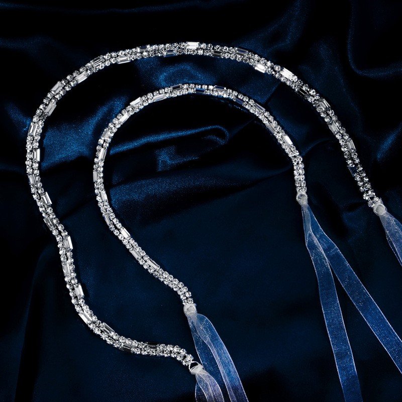 New rhinestone claw chain belt hair band two-piece simple fashion bridal accessories high-end wedding dress accessories New rhinestone claw chain belt hair band two-piece simple fashion bridal accessories high-end wedding dress accessories