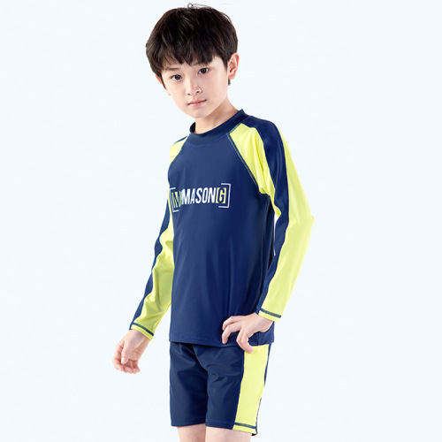 Momasong children's swimsuit summer new product teenagers and boys split swimsuit long-sleeved sun protection quick-drying swimsuit