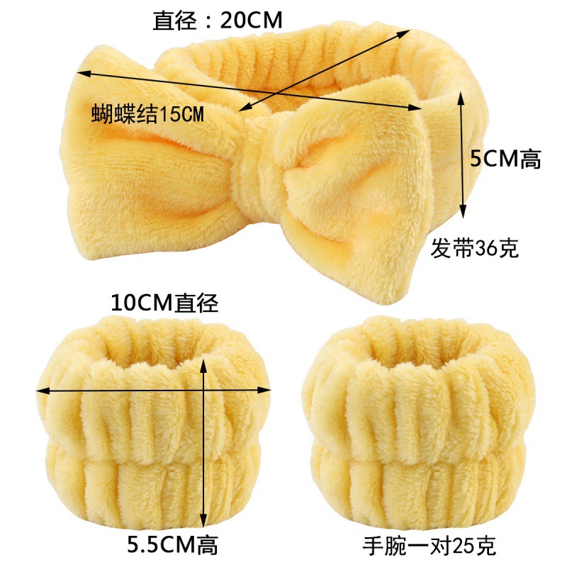 Correa de muñeca de felpa transfronteriza europea y americana absorbente de sudor coral vellón impermeable banda de pelo lavado de cara pulsera de spa