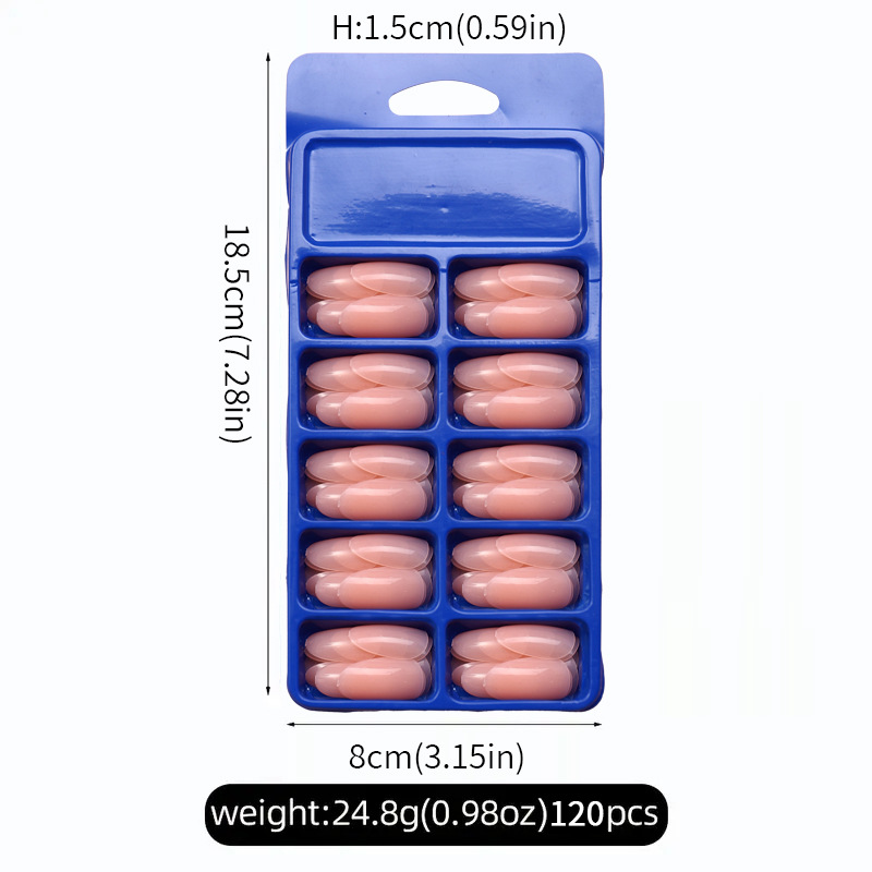 120 piezas de parche de uñas de color sólido, parche de uñas de longitud media, parche de uñas falsas