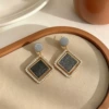 Black earrings, silver 926 sample