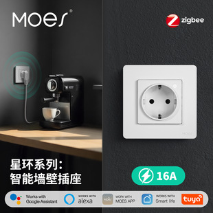 Tuya Smart Home Zigbee Smart Socket App Remote Control 16A Metering Wall Socket Customization