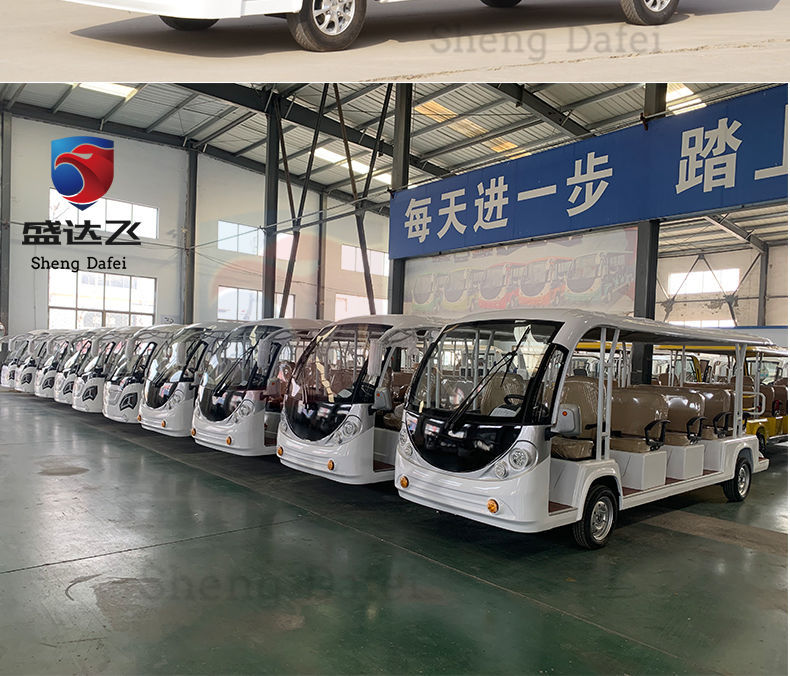 8-11-14-17-Seat Electric Sightseeing Car Fully Enclosed with Door Scenic Spot Tour Shuttle Hotel B&B Reception Car