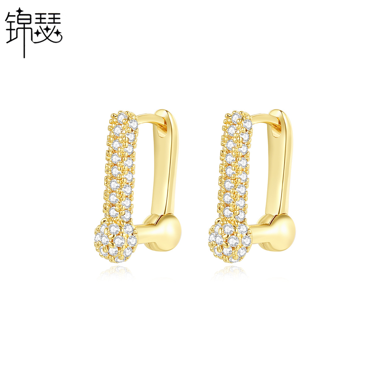 fashionable earrings with zircon