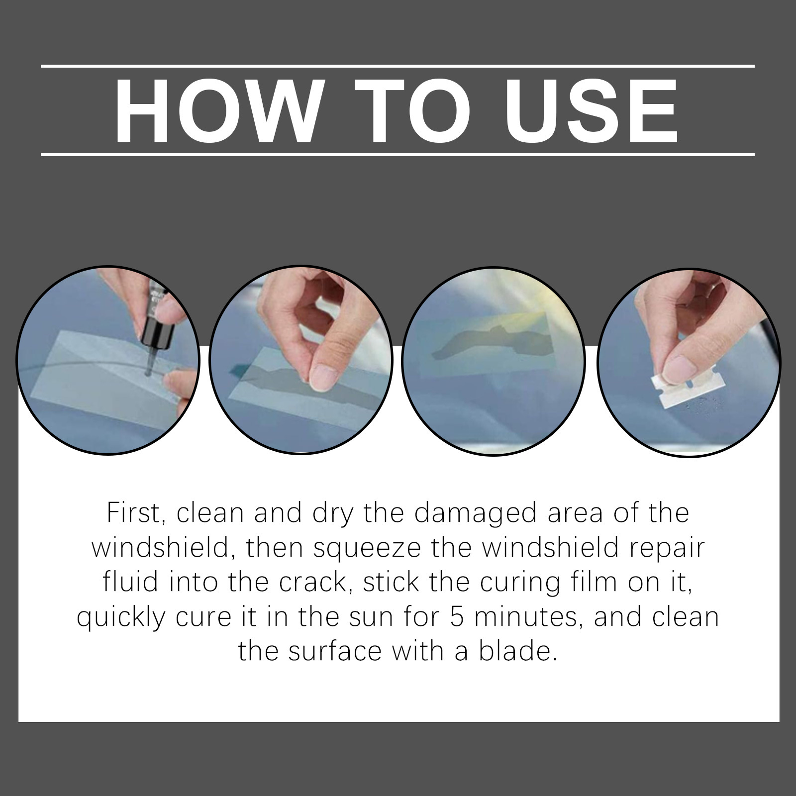 Rayhong Windshield Repair Kit Fills Cracks for Clear Vision Renovation and Repair Kit