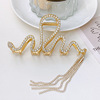 High advanced extra large crab pin with tassels, big hairgrip, demi-season shark, high-quality style