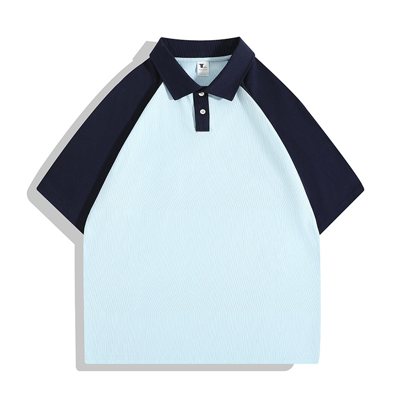 Camiseta de media manga con hombros caídos de algodón puro, polo de solapa raglán, ropa de clase de marca de moda, camisas publicitarias, ropa de trabajo, camisas culturales, personalización