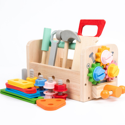 Juguete de destornillador de imitación para niños, juego de herramientas de madera con tuercas y tornillos, regalo para niños.