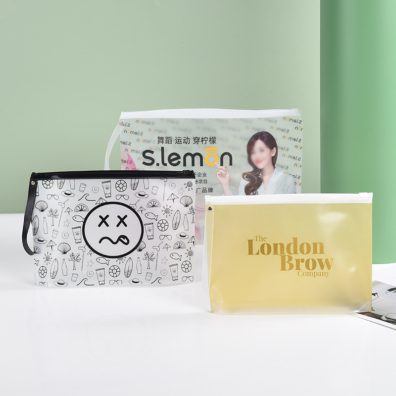 文具收纳袋透明磨砂pvc拉链袋定 制化妆品试用装整理袋批发