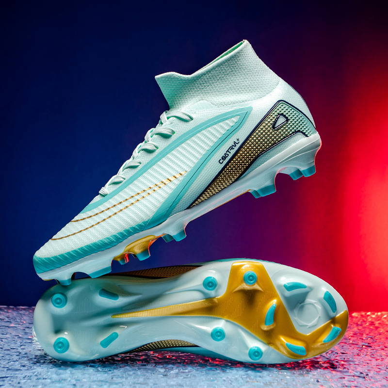 Tenis de Fútbol de Caña Alta para Jóvenes AG y Tacos TF Suela TPU y KPU Ligero para Césped Artificial image 4