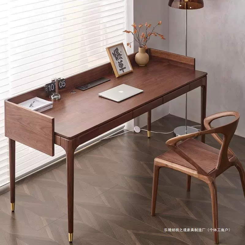 Легкий роскошный высококлассный североамериканский стол из черного орехового дерева Nordic современный простой полностью массивный деревянный учебный стол компьютерный стол