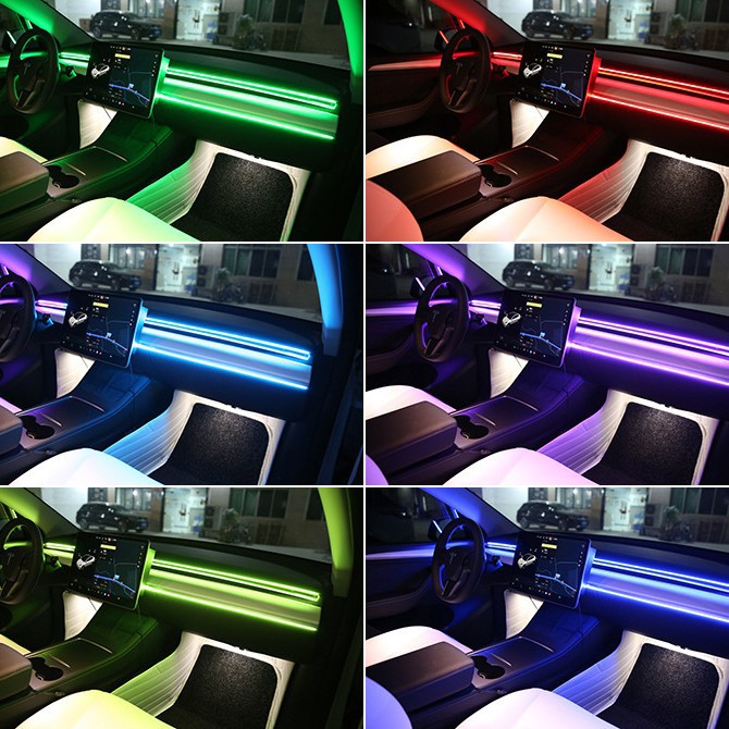 Luz de atmósfera controlada centralmente por automóviles interior iluminación LED tablero de instrumentos acrílico luz de atmósfera USB sin cableado
