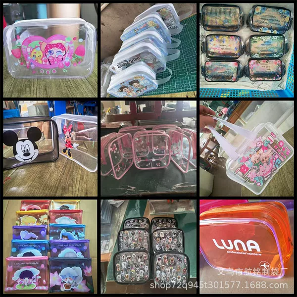 Customized Pvc Toiletry Bag, Cotton Doll Storage Bag, Makeup Bag, Cross-Border Wholesale Processing, Custom Logo