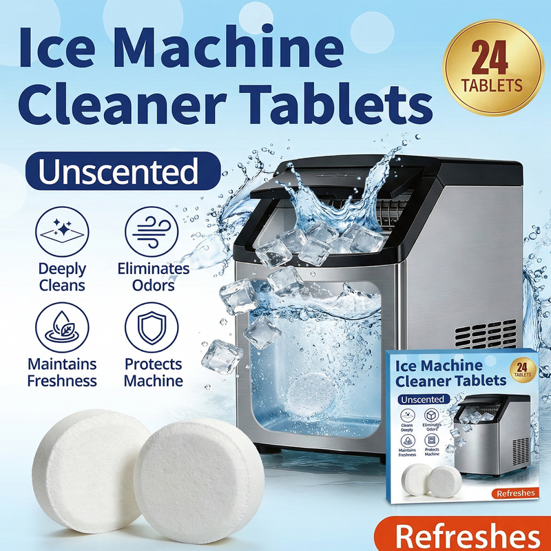 Cross-Border Ice Machine Cleaner, Descaling and Stain Removal, Ice Machine Effervescent Tablets, Cleaning and Stain Removal Tablets, Ice Machine Maintenance and Cleaning