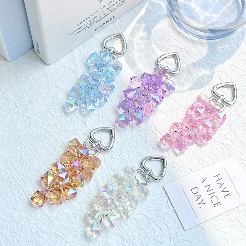 Cute Sweet Colorful Plastic Beaded Mobile Phone Chain display picture 4