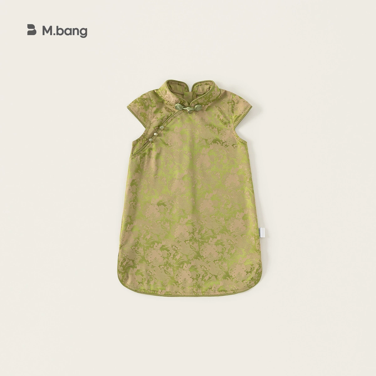 Детская одежда Bao New China Cheongsam Платье Летнее светло-зеленое цветочное узор дышащая детская юбка без рукавов