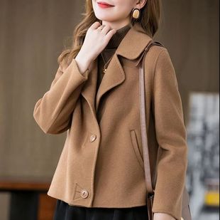 Spring and Autum New Mother's Clothing, Loose and Stylish, Double-Sided Woolen Outwear, Short Woolen Outwear, Age-Reducing Cardigan for Women