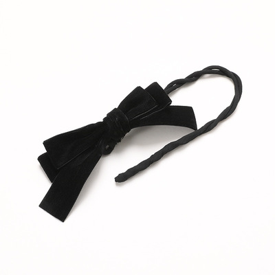 SKU1_絨布飄帶蝴蝶結黑色