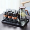 Ash*300ml wooden ring cup*6 pack+cup holder+kettle+tray