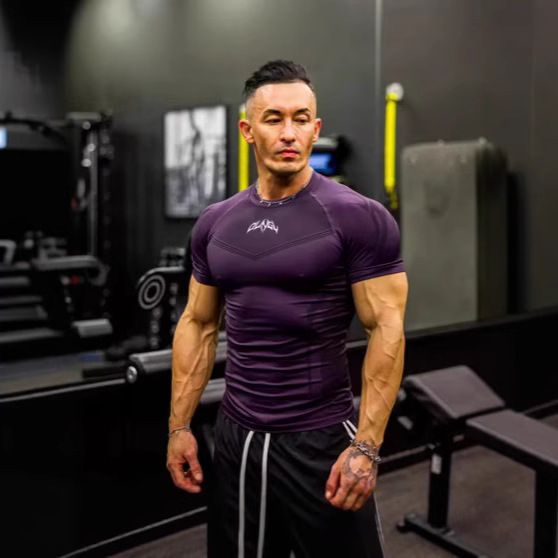 Sports T-Shirt, Men's Tight Fitness Fast Drying Fashion Training Casual Sports Short-Sleeved T-Shirt