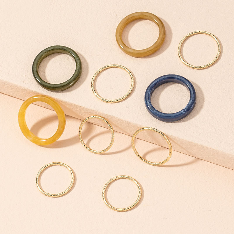 Korean Simple Acrylic Ring Set display picture 2