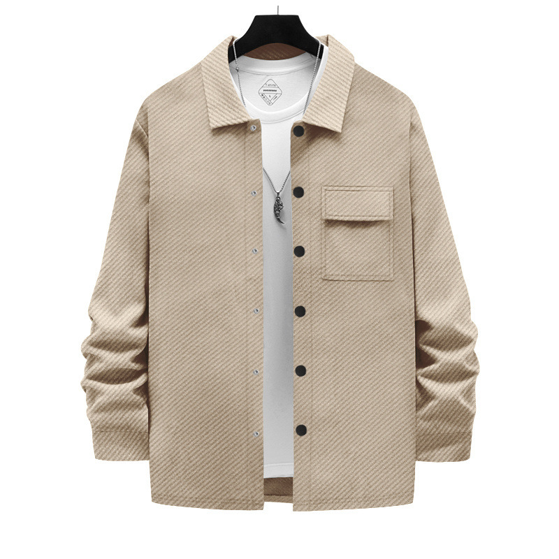 Men's Heavyweight Twill Denim Jacket With Turn-down Collar_voghion.com