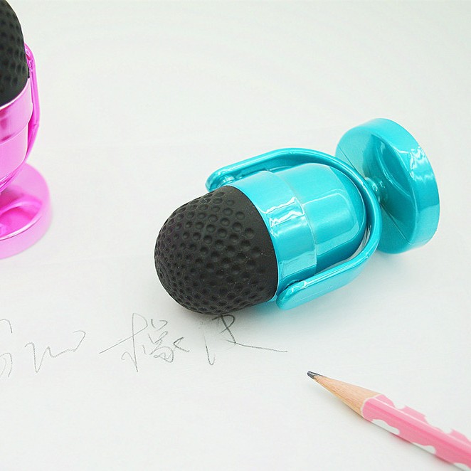 Micrófono galvanizado borradora + bolígrafo para estudiantes precios al por mayor