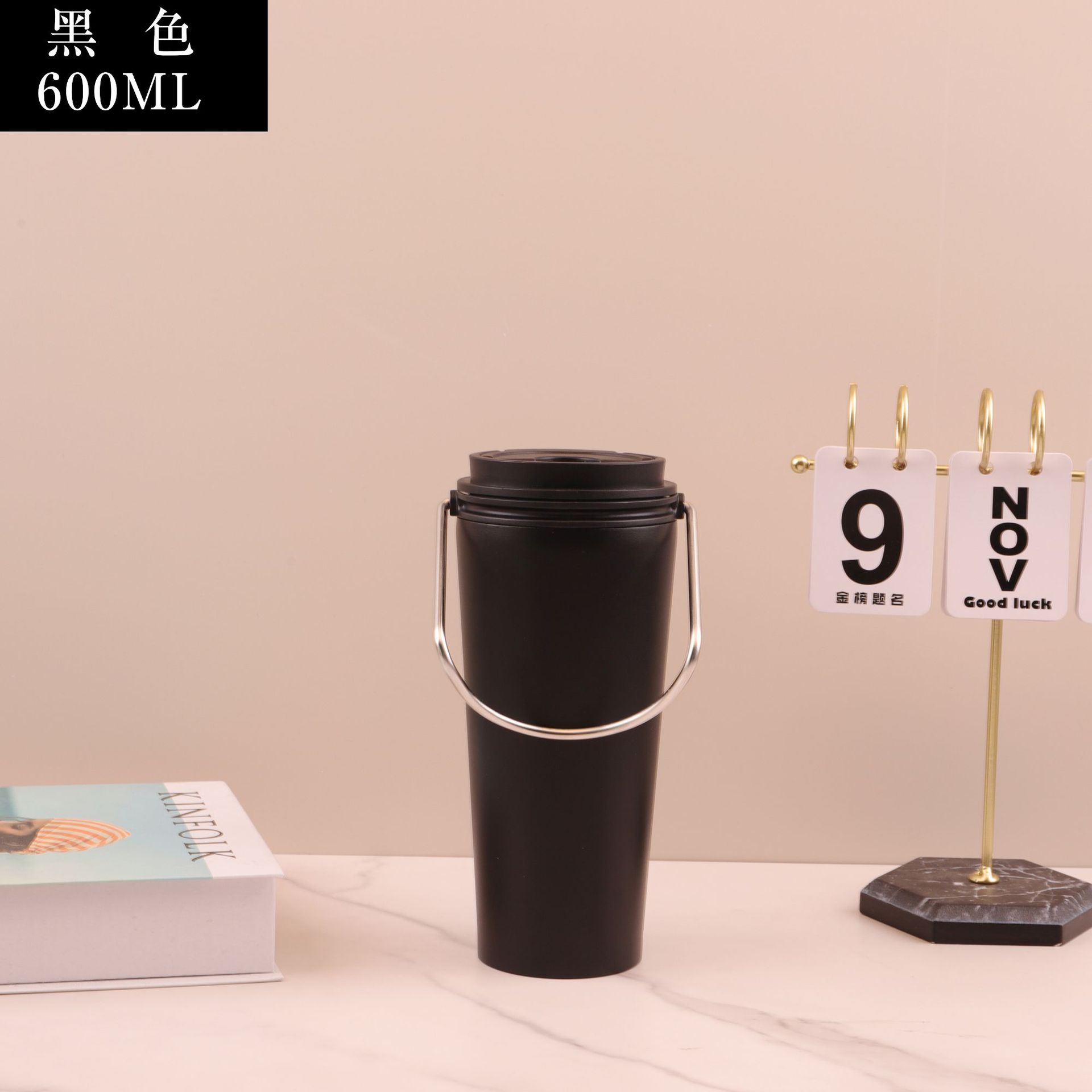 Cross-border 304 acero inoxidable doble paja taza de automóvil portátil de gran capacidad deportiva portátil taza de hielo para automóviles al aire libre