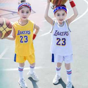No. 24 Kobe Bryant Jersey Children's Professional Basketball Uniform James No. 23 Jersey Summer Sleeveless Vest Girls Training