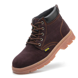 Labor Protection Shoes Men's High-top Lightweight Anti-smash and Anti-puncture Safety Shoes Steel Toe Cap Construction Site Breathable Work Shoes