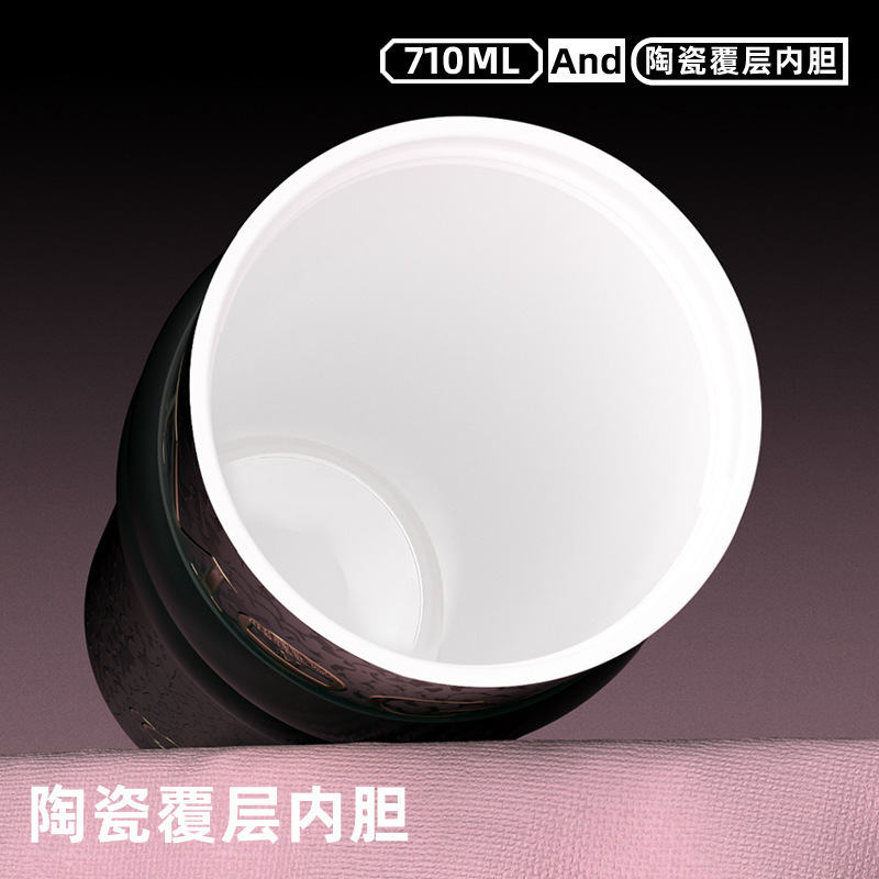 教师节礼物高颜值陶瓷内胆冰霸杯女士轻奢高级感吸管保温杯礼盒装|undefined
