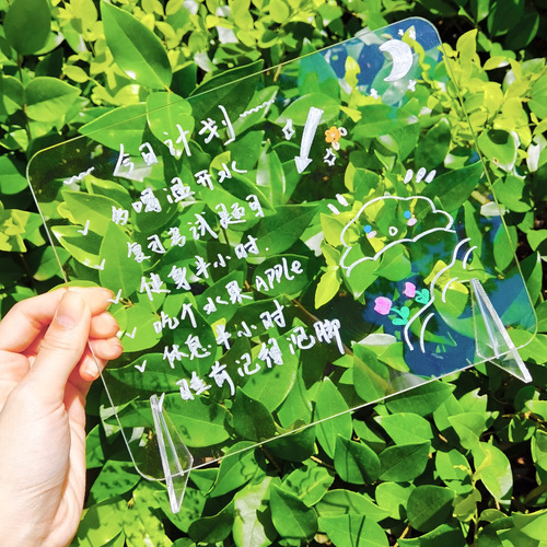 ins style simple transparent acrylic note board student message board creative memo portable mini writing board