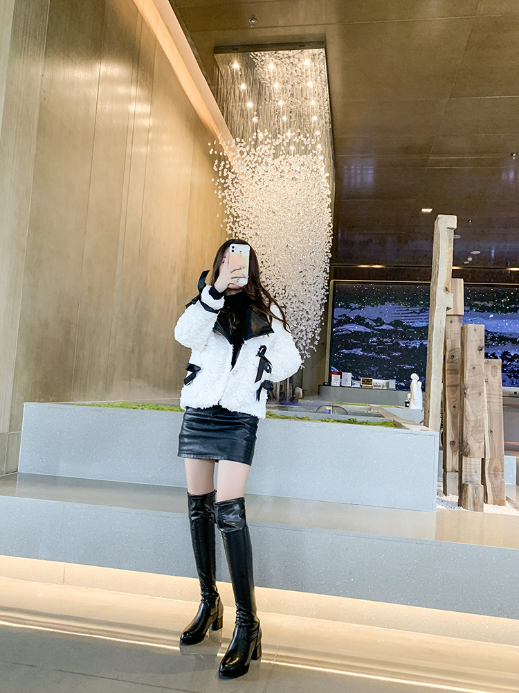 Elastische lange rohr 2023 neue herbst und winter mode, einfache, dicke ferse, spitze zehe frauen Martin stiefel, über die_voghion.com