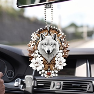 Cross-border New Acrylic Car Interior Rearview Mirror Decorative Pendant Car Keychain Backpack Accessories Pendant
