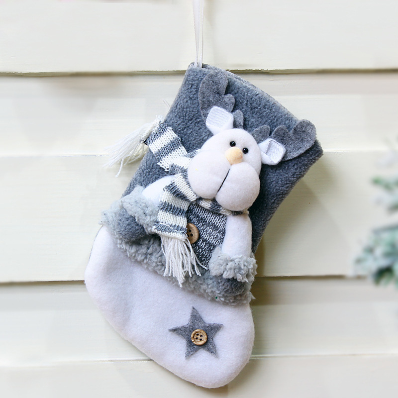 Navidad engrosada calcetines de Navidad colgantes de decoración de Navidad Papá Noel muñeco de nieve alce bolsas de regalo colgantes