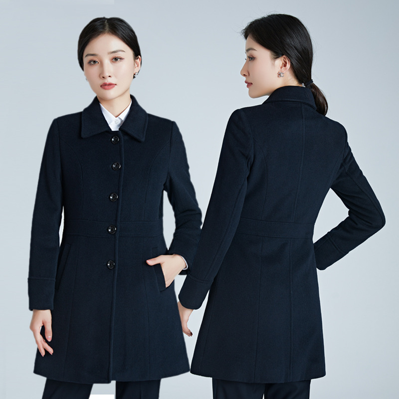 2025 New Wool Coat for Women, Petite and Tall Sizes, Autumn and Winter, Blue, Black, Gray, Casual and Versatile